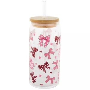 (2) Bows & Hearts Glass Cup